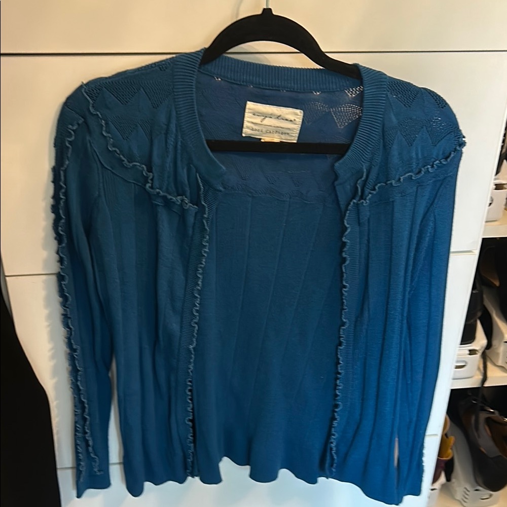 August Silk Blue Cardigan - Worn once